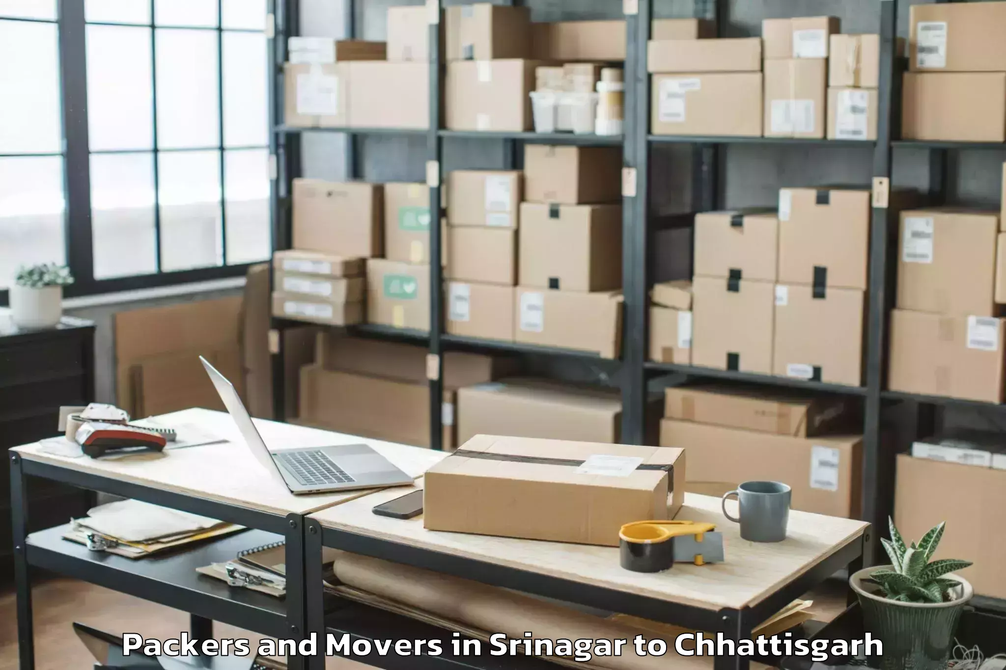 Professional Srinagar to Bishrampur Packers And Movers